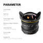 Kamlan 8mm F3.0 APS-C Wide-angle fixed focus Pure Manual lens Mirrorless Camera lens for Canon Fuji Macro 4/3