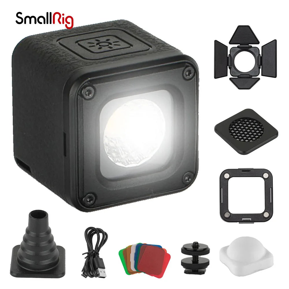 SmallRig Waterproof Portable Lighting Kit Mini Cube with 8 Color Filters for Smartphone, Action and DSLR Camera