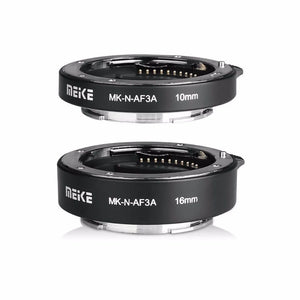 Meike MK-N-AF3A Metal AF Macro Extension Tube Auto Focus Adapter ring 10mm 16mm for Nikon  J1 J2 J3 V1 V2