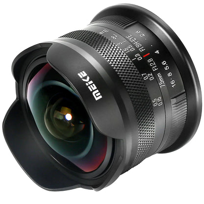 Meike 7.5mm F2.8 Aps-C Manual Focus Diagonal Fisheye lens for M43/E/X/Z/EFM Mount cameras