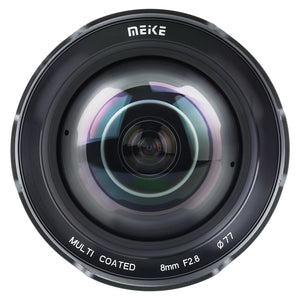 Meike 8mm F2.8 Prime Manual Focus Ultra-wide Angle and Zero Distortion Lens for Panasonic Lumix/ Olympus Micro 4/3