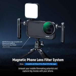 NEEWER 67mm Magnetic Lens Filter Kit with Snap On Magnetic Filter Adapter Ring Only for NEEWER iPhone 15 Pro Cage PA023