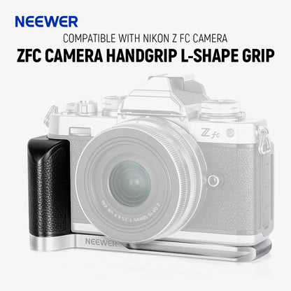 NEEWER Camera Grip for Nikon Z fc, Aluminum Alloy L Shaped Handgrip with Retro Leather Handle