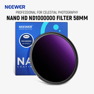 NEEWER ND1000000 Fixed Neutral Density Lens Filter With 20 Stops Ultra Dark ND Filter, Multi Resistant Coated HD Optical Glass