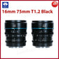 SIRUI Night Walker 16mm T1.2 75mm T1.2 S35 Cine Lens APS-C Large Aperture Lens for Sony E Canon RF Fuji X L M4/3