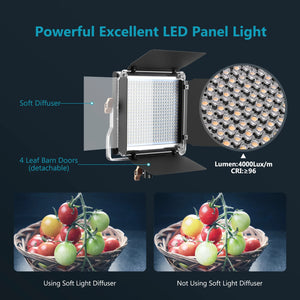 Neewer Advanced 2.4G Remote 480 LED Video Light, Dimmable Bi-Color LED Panel with LCD Screen for Portrait Product Photography