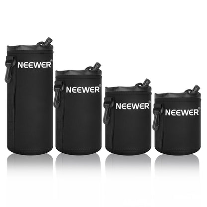 Neewer Lens Case 4-Pack, Lens Pouch Bag with Thick Protective Neoprene for DSLR Camera Lens for Canon Nikon Olympus Panasonic