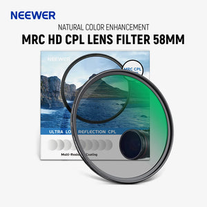 Neewer Polarizer Filter, CPL Filter with 30 Layers Multi Coated Polarizing Film, Reduce Glare/Enhance Contrast