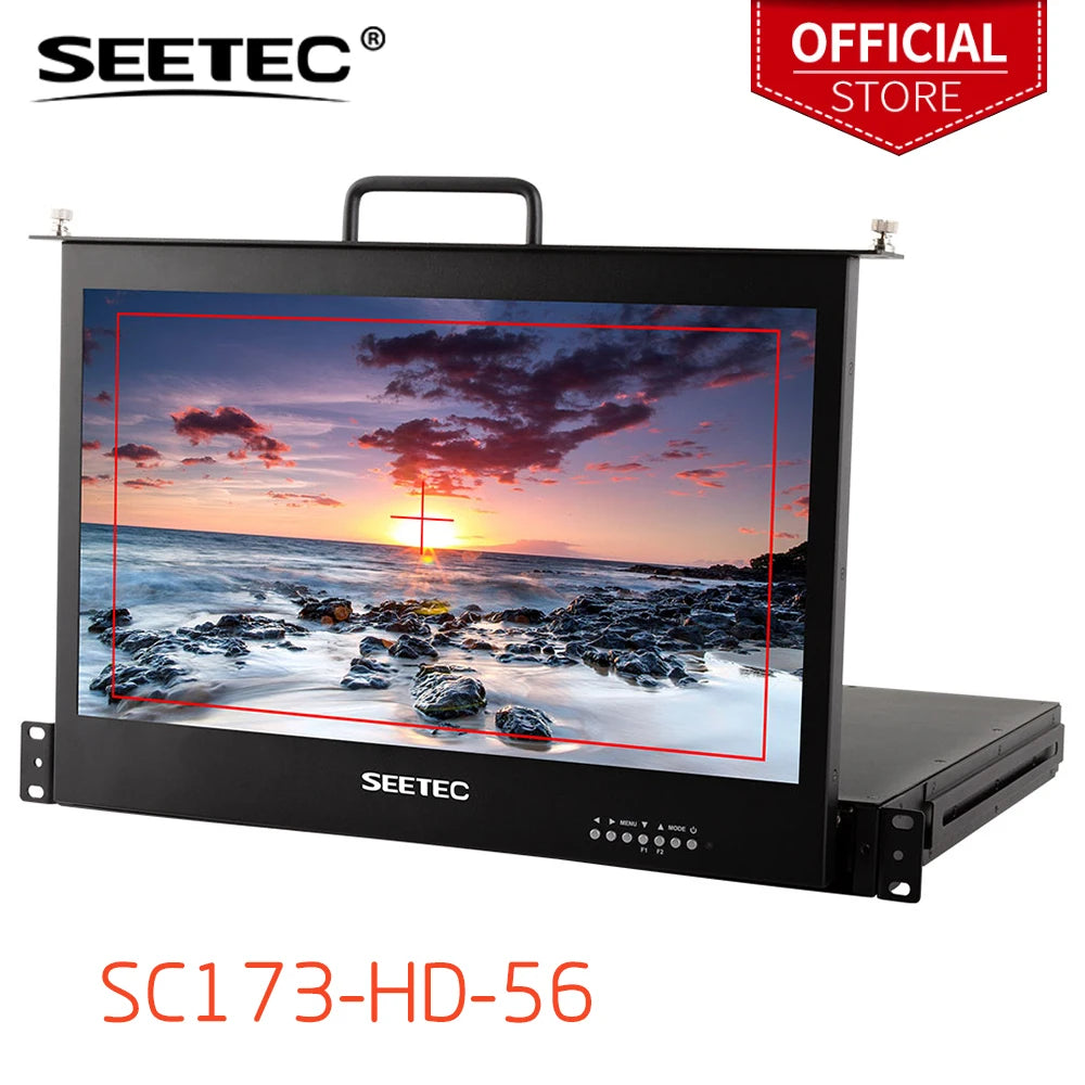 SEETEC 17.3 Inch 1RU Pull Out Rack Mount Monitor Full HD 1920x1080 SC173-HSD-56 for Broadcast Director Monitor