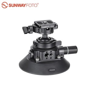 SUNWAYFOTO BS-01 Suction Cup Mount  Ball Head for DSLR Camera Phone Holder Gopro for Car Load 22lbs.( 10KG)