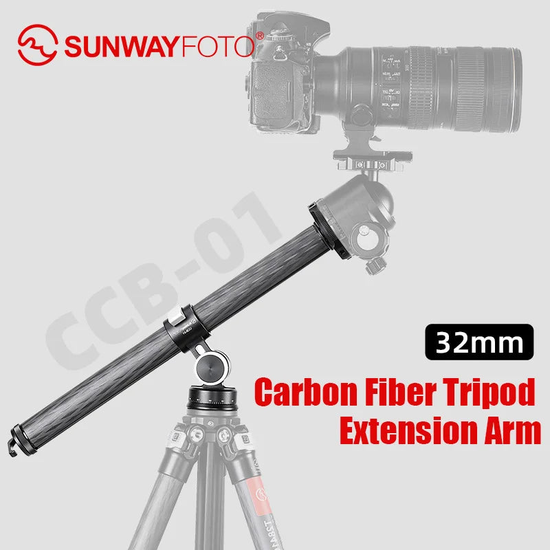 SUNWAYFOTO CCB-01 32mm Carbon Tripod Overhead Arm with 2-way Head kit DSLR Overhead Mount for Horizontal Shooting