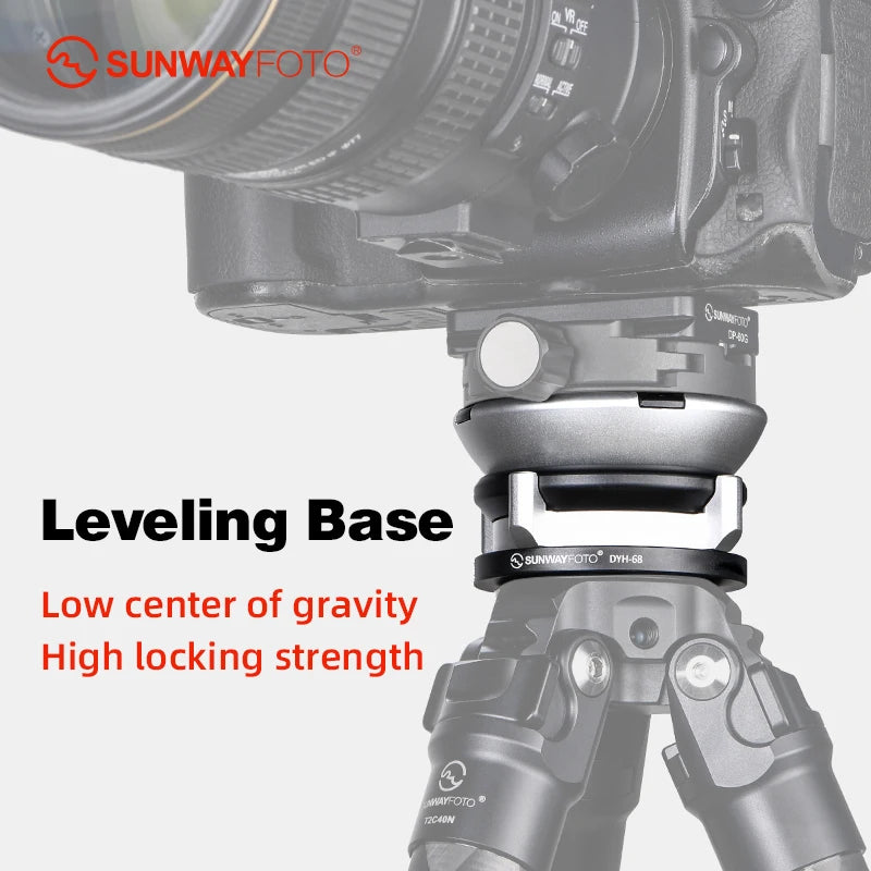 SUNWAYFOTO DYH-68 Leveling Base Tripod Head 22 lbs Load Capacity