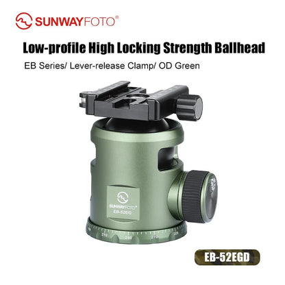 SUNWAYFOTO EB-52EGD 52mm Tripod Ball Head for Rifle without Notch with Lever Arca Swiss Clamp DLC-60