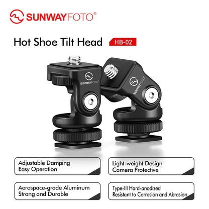 SUNWAYFOTO HB-02 Mini Tripod Hot Shoe Panoramic Video Mini Ball Head Ballhead Panorama for Head DLSR Camera