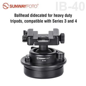 SUNWAYFOTO IB-40 Heavy Duty Tipod Head to 75mm Bowl Adapter with Picatinny Nato/Arca Swiss Clamp Load 55lbs(25KG)