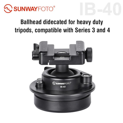 SUNWAYFOTO IB-40 Heavy Duty Tipod Head to 75mm Bowl Adapter with Picatinny Nato/Arca Swiss Clamp Load 55lbs(25KG)