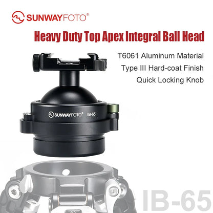 SUNWAYFOTO IB-65 65mm Heavy Duty Tipod Ball Head to 75mm Bowl Adapter with Picatinny Nato/Arca Swiss Clamp Load 66lbs(30KG)