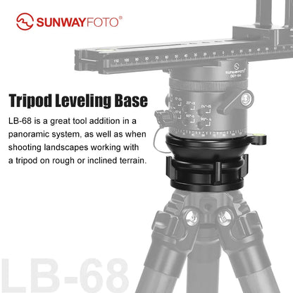 SUNWAYFOTO LB-68 Leveling Base Tripod Head 22 lbs (10kg) Load Capacity