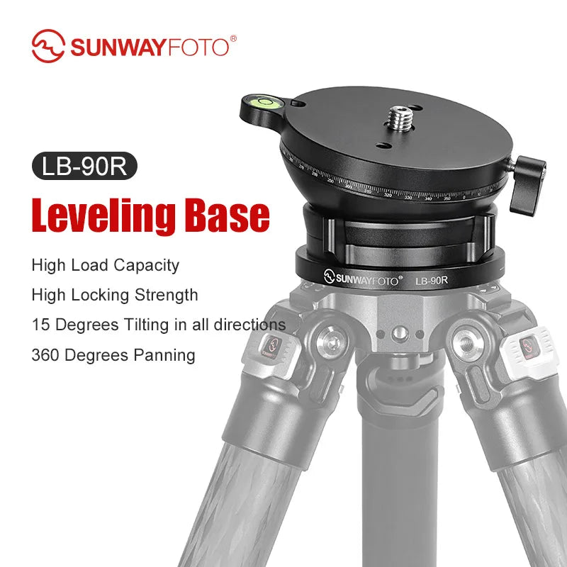 SUNWAYFOTO LB-90R 360° Panoramic Leveling base Tripod Head 55 lbs（25kg） Load Capacity