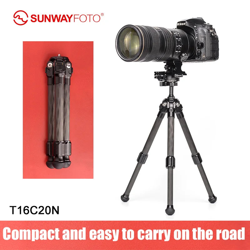 SUNWAYFOTO T16C20N  Mini Carbon Tripod for Camera Phone Camera Stand Camera Portable Travel Holder DSLR Tripod