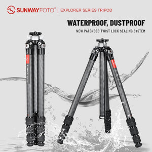 SUNWAYFOTO T2840CE Travel Tripod Carbon Fiber Professional Tripod Dslr Camera Waterproof