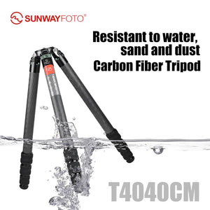 SUNWAYFOTO T4040CM Heavy Duty Carbon Fiber Tripod for Video Camera Photography  4 sections 88lb(40kg) Load