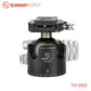 SUNWAYFOTO TH-55G  Low-profile High Locking-strength Ballhead with Quick Release Plate DP-60RG Compatible with Arca-Wiss and RRS