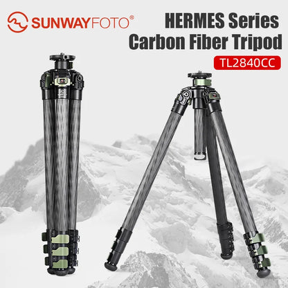 SUNWAYFOTO TL2840CC Carbon Fiber Tripod with Lever Locks for DSLR Cameras, 4-Sections, Load 35lb(16kg)