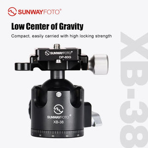 SUNWAYFOTO XB-38 Low Gravity XB-38 for DSLR Camera Tripod Ballhead Aluminum Monopod Panoramic Ball Head