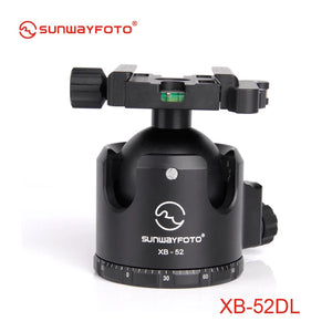 SUNWAYFOTO XB-52DL 52mm Ballhead Low Profile Camera Mount for Tripod with Arca-Swiss Quick Release Plate