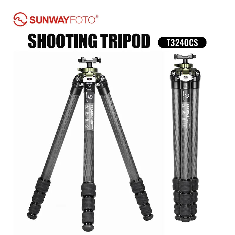 SUNWYAFOTO T3240CS Carbon Fiber Tripod with Pic Arca Swiss Adapter Clamp,load 25kg(55lbs)