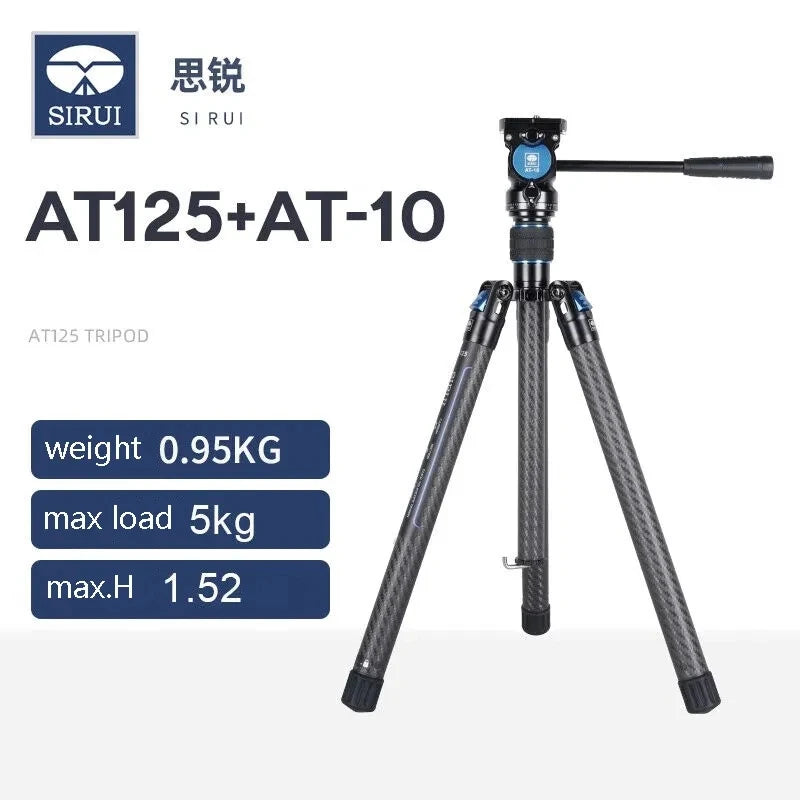 Sirui AT-125+AT-10 Super Lighweight Carbon Fiber Tripod Traveler X, Max Load 5kg