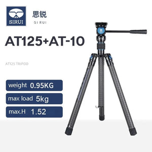 Sirui AT-125+AT-10 Super Lighweight Carbon Fiber Tripod Traveler X, Max Load 5kg