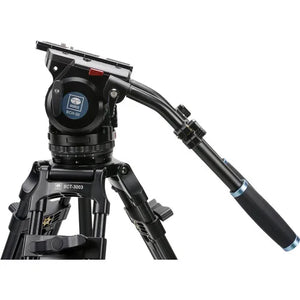 Sirui BCT-3003 Aluminum Tripod BCH-30 Video Head Bundle 39.7 lb 100mm Bowl Broadcast Quality Fluid Head 3-Section Tripod