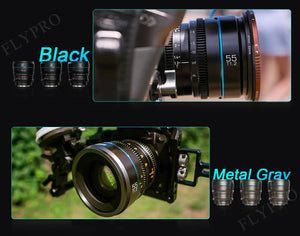 Sirui Night Walker 24mm 35mm 55mm T1.2 S35 Cine Lens Series Lightweight Fast T1.2 Aperture Lenses for Scenery Documentary