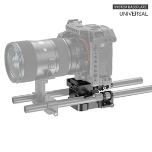 SmallRig 15mm LWS Baseplate(Adjustable Height), Base Plate with 15mm Rod Clamp and Quick Release Plate for Arca-Swiss