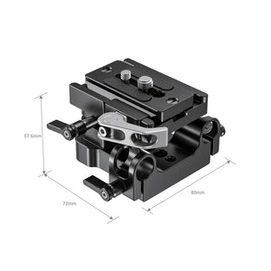 SmallRig 15mm LWS Baseplate(Adjustable Height), Base Plate with 15mm Rod Clamp and Quick Release Plate for Arca-Swiss