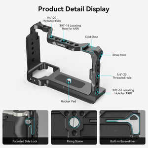 SmallRig A7C Aluminum Alloy Full Cage Camera for Sony A7C, with Arca-Swiss Quick Release Plate ARRI Camera Cage