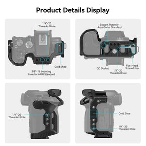 SmallRig “Black Mamba” Cage for Canon EOS R7 R10 with Bottom Quick Release Plate