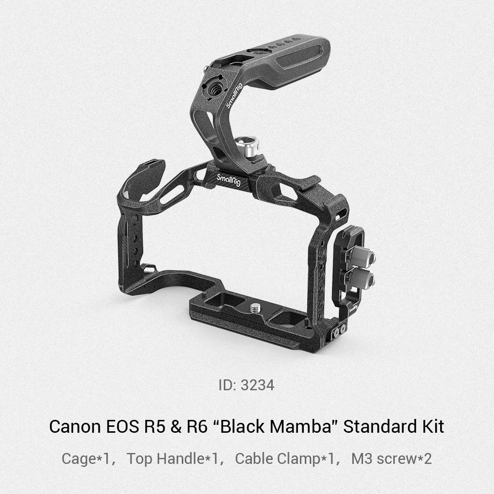 SmallRig Black Mamba Camera Cage For Canon EOS R5 & R6 & R5 C with HDMI cable clamp and Top Handle