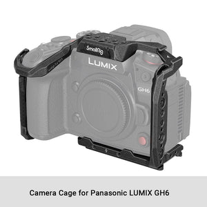 SmallRig “Black Mamba” Series Camera Cage for Panasonic LUMIX GH6 with 1/4"-20, ARRI 3/8"-16 Locating Hole Cold Shoe NATO Rail