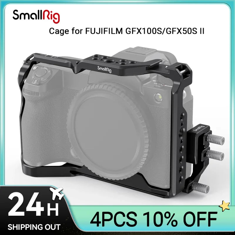 SmallRig Cage and Cable Clamp Kit for FUJIFILM GFX100S/GFX50S II Full Cage Protect with Arca-Swiss Quick Release Plate