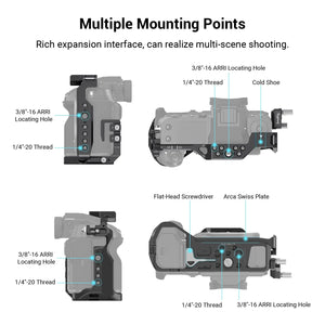 SmallRig Cage and Cable Clamp Kit for FUJIFILM GFX100S/GFX50S II Full Cage Protect with Arca-Swiss Quick Release Plate