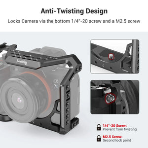 SmallRig Camera Cage for Sony Alpha 7S III Full Cage with NATO Rail and Cold Shoe Mount Built-in Screwdriver on the Bottom 2999