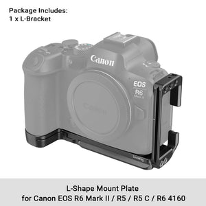 SmallRig Camera L-Bracket for Canon EOS R6 Mark II /R5 /R5 C / R6  Arca-Type 1/4" Accessory Threads Quick Release L Plate