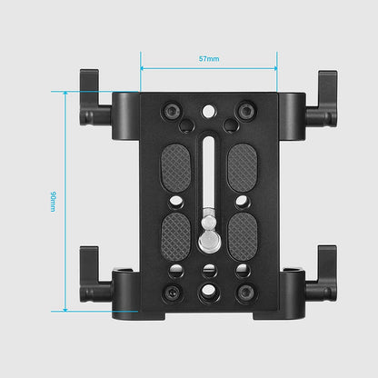 SmallRig Camera Mounting Plate Tripod Monopod Mounting Plate with 15mm Rod Clamp Railblock for Rod Support / Dslr Rig Cage