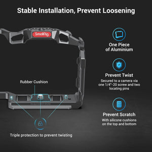 SmallRig DSLR Camera Cage for Canon EOS R5 R6 R5 C built-in Cold NATO Rail 1/4'' Arri Hole