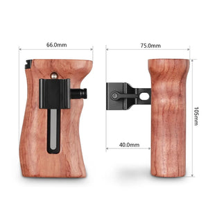 SmallRig DSLR Camera Wooden Handle Grip Quick Release NATO Side Handle With Cold Shoe Mount 1/4 3/8 Thread Holes