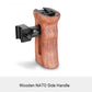 SmallRig DSLR Camera Wooden Handle Grip Quick Release NATO Side Handle With Cold Shoe Mount 1/4 3/8 Thread Holes