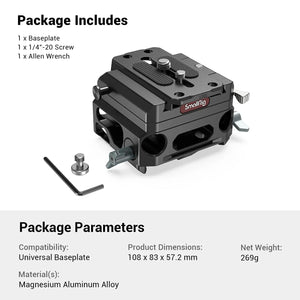 SmallRig Lightweight Base Plate Riser System For Sony with Dual 15mm Rod Clamp Plate for Manfrotto Style 40% Lighter